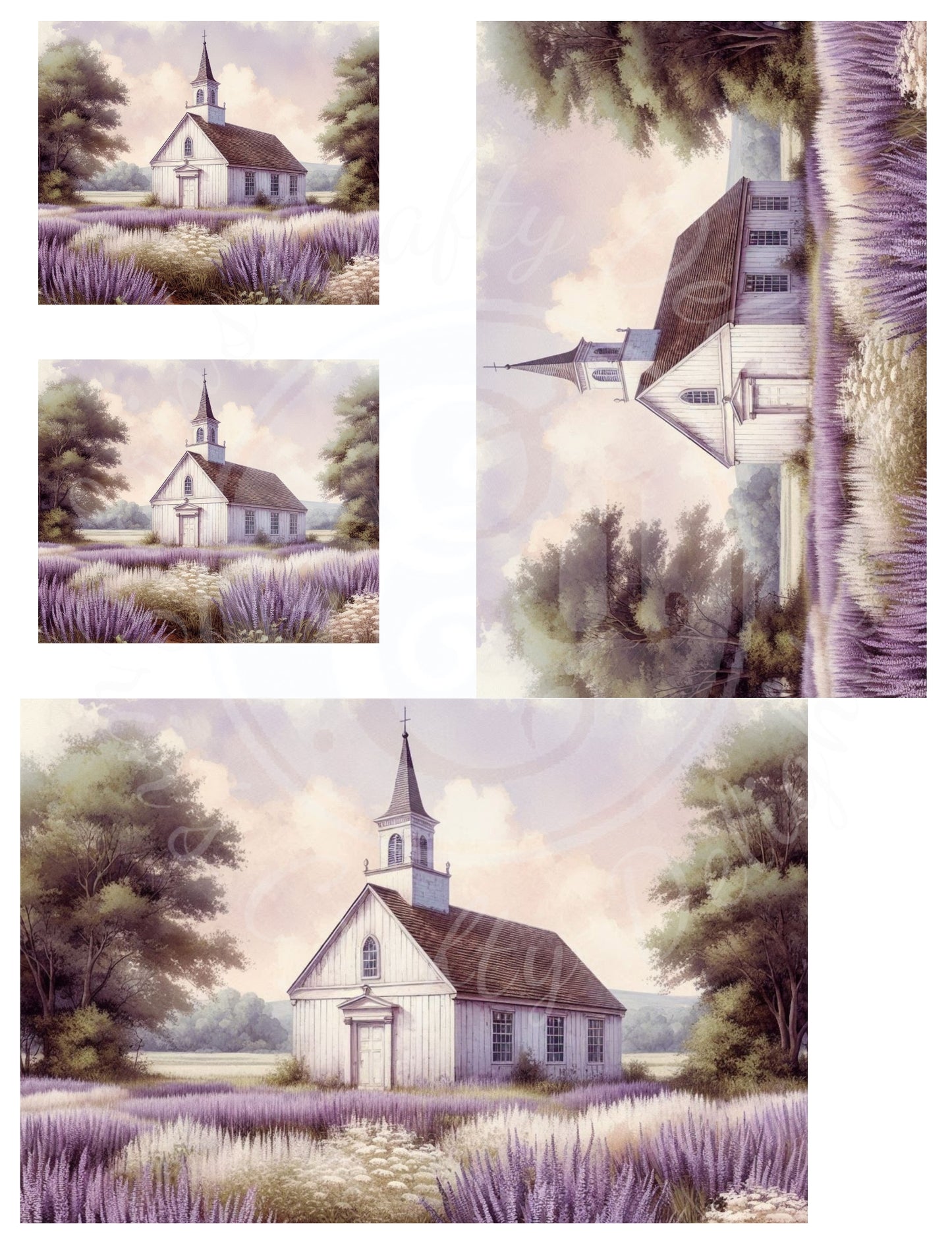 2H Lavender Church Printable Set