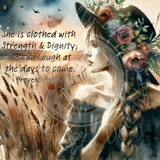 2 Clothed in Strength and Dignity 8x8" Printable