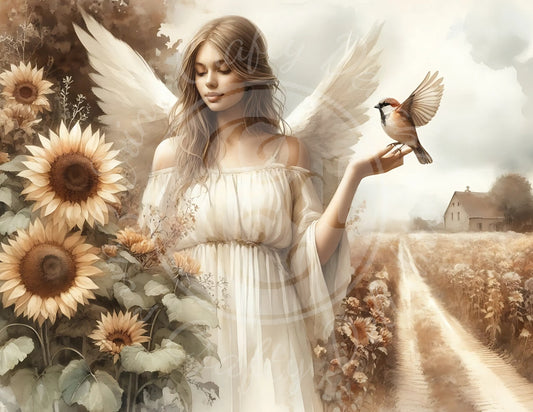 3 HMS Fall Sparrow Angel Mix Size Printable Set
