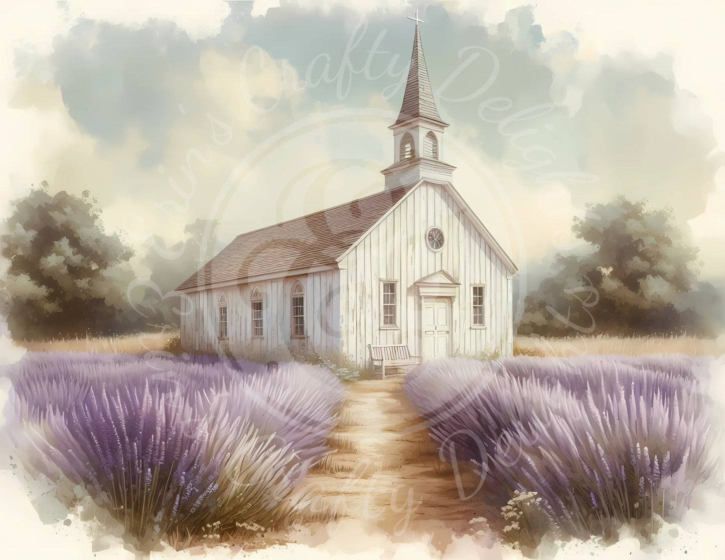 3H Lavender Amazing Grace Church 8x10" Printable