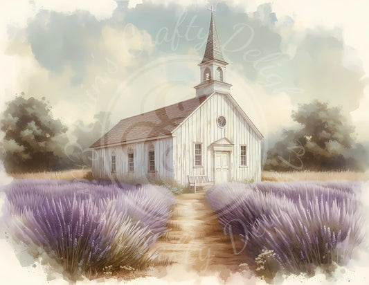 3H Lavender Amazing Grace Church 8x10" Printable