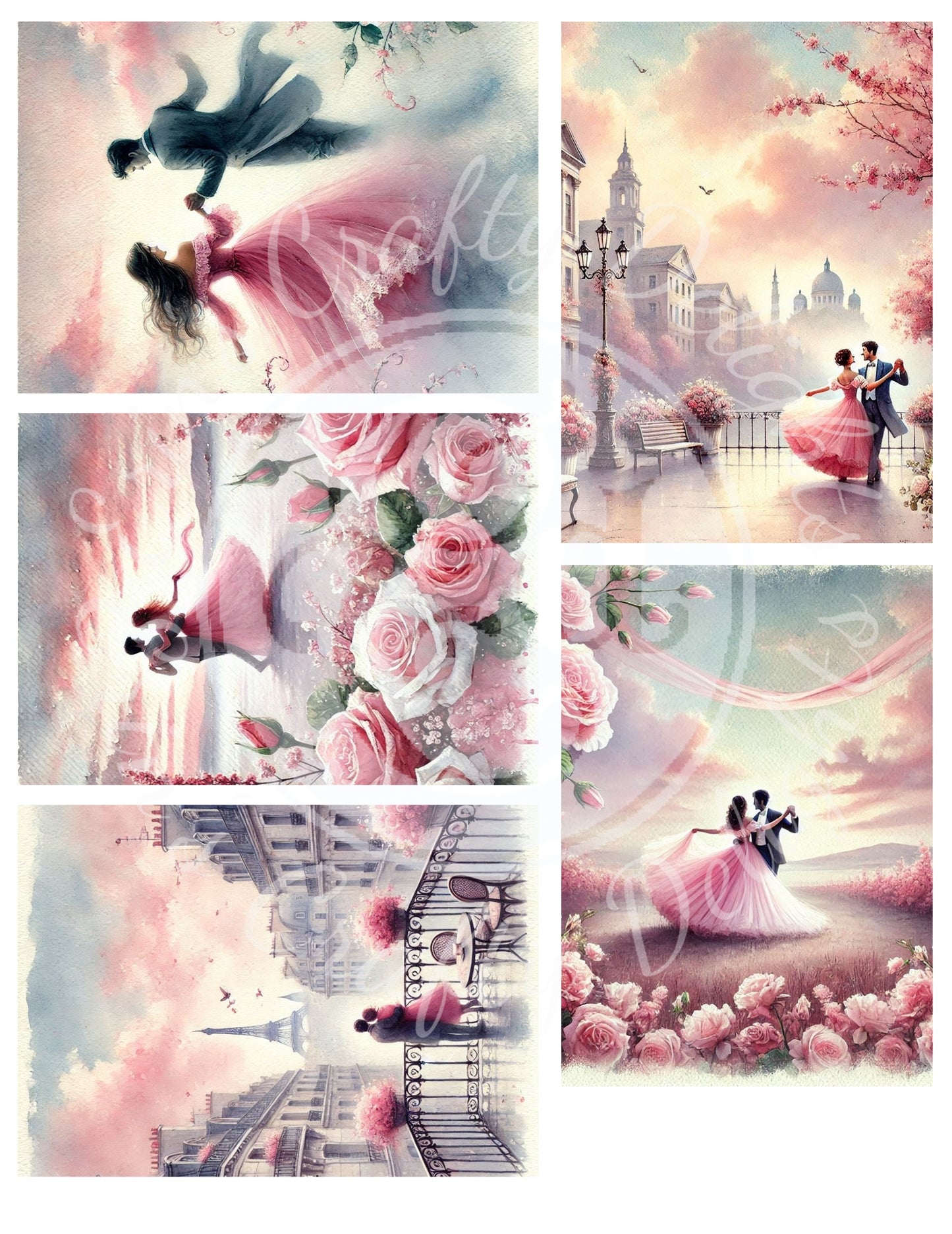 3 Valentine's Day ATC Artistic Trading Cards Backgrounds