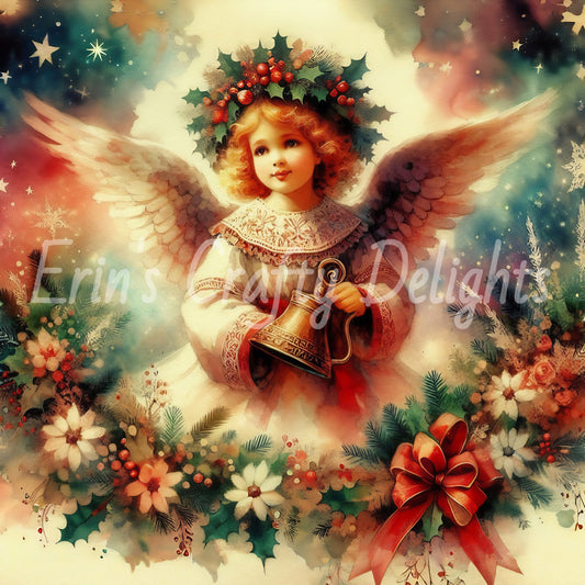 14 Sq Victorian Angel Child 8x8 Printable