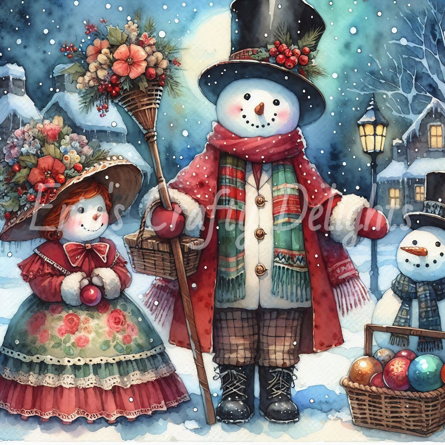 4 Victorian Snowman