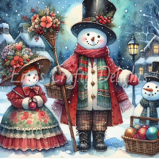 4 Victorian Snowman