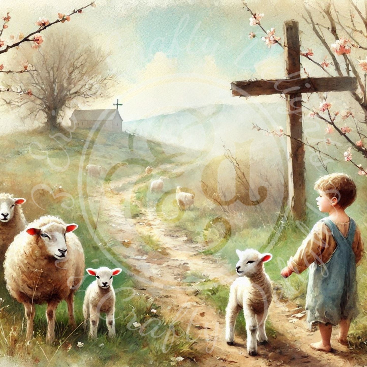 4 Boy, Lamb and Cross