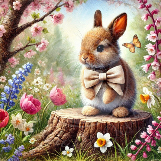 4 Bunny in the Flower Garden