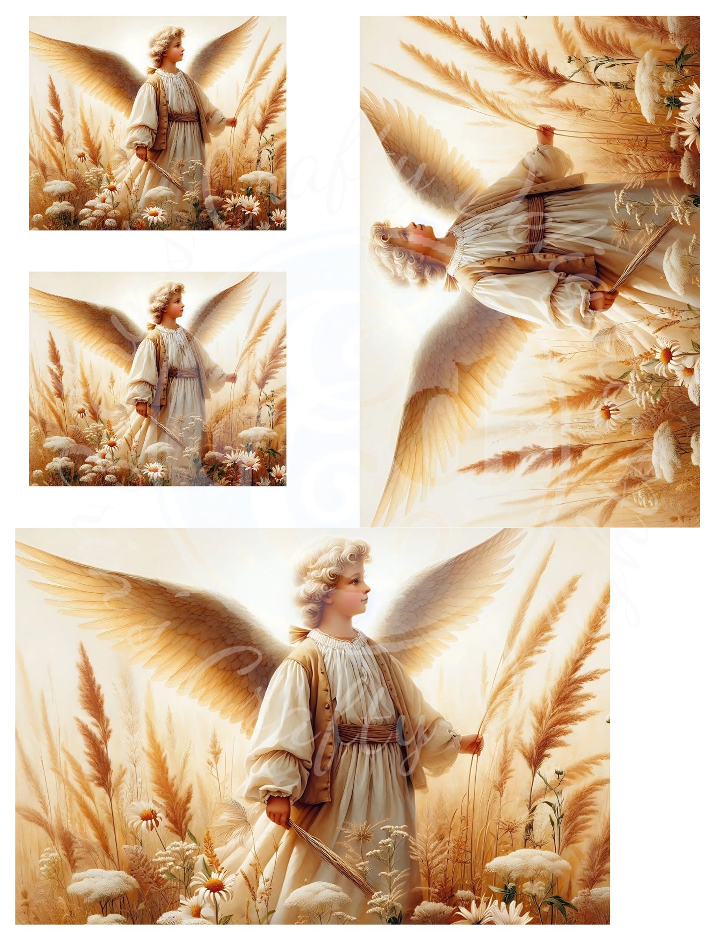 4 HMS Fall Angel Child Mix Size Printable Set