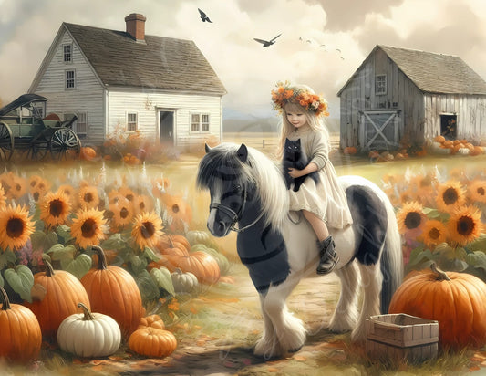 4H Fall Girl & Her Pony 8x10" Printable