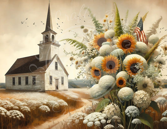 4H Sunflower Queen Anne's Lace Church Printable Set