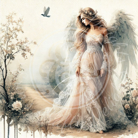 4 Sq Spring Angel 8x8 Printable