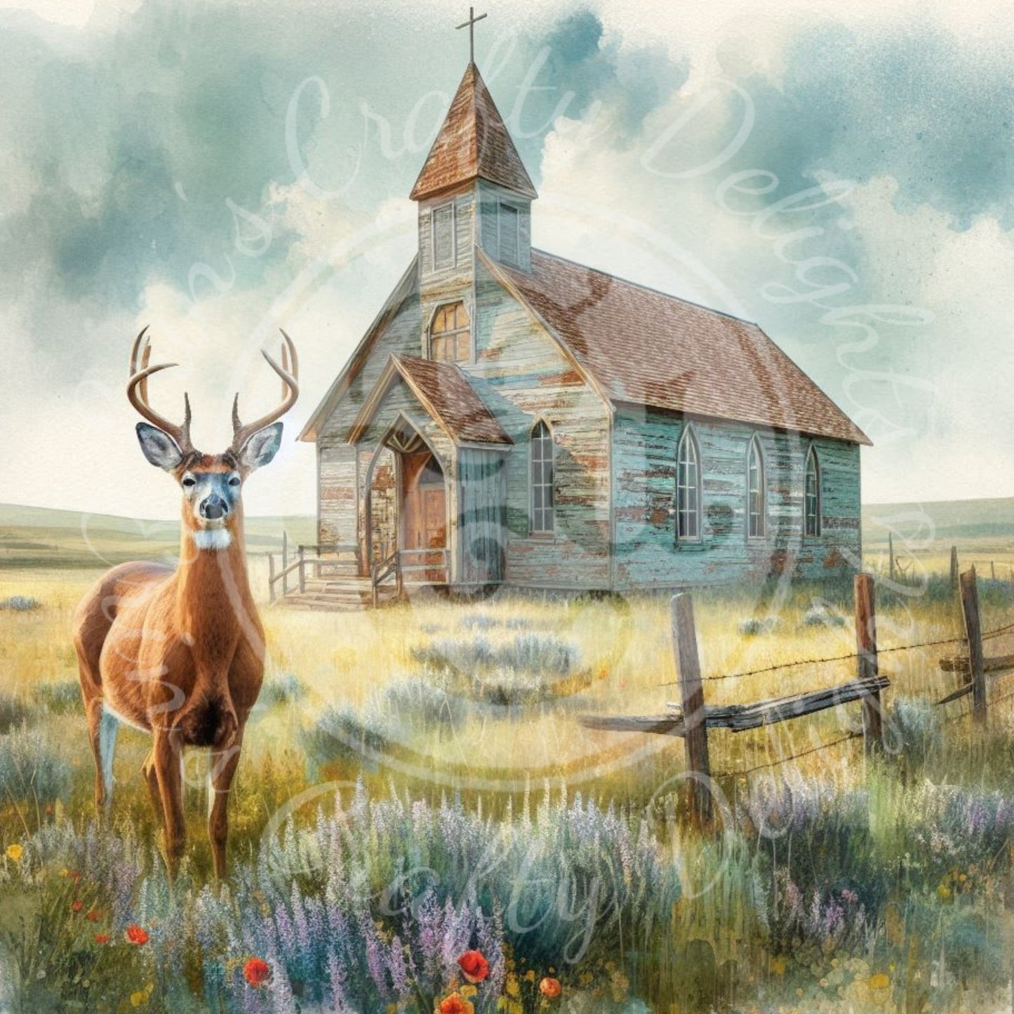 4 Spring Prairie Church and Buck