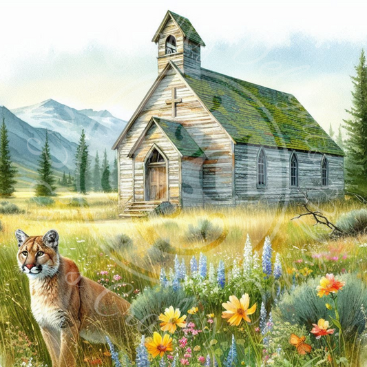 4 Spring Prairie Church and Mountain Lion