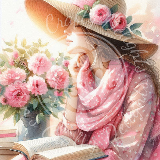 4 Spring Lady in Pink Scarf