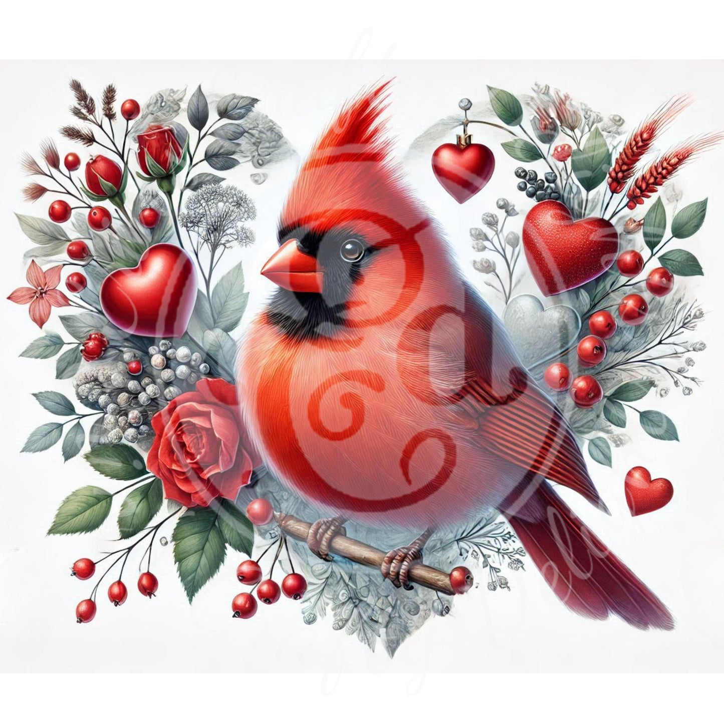 4 Valentine Cardinals