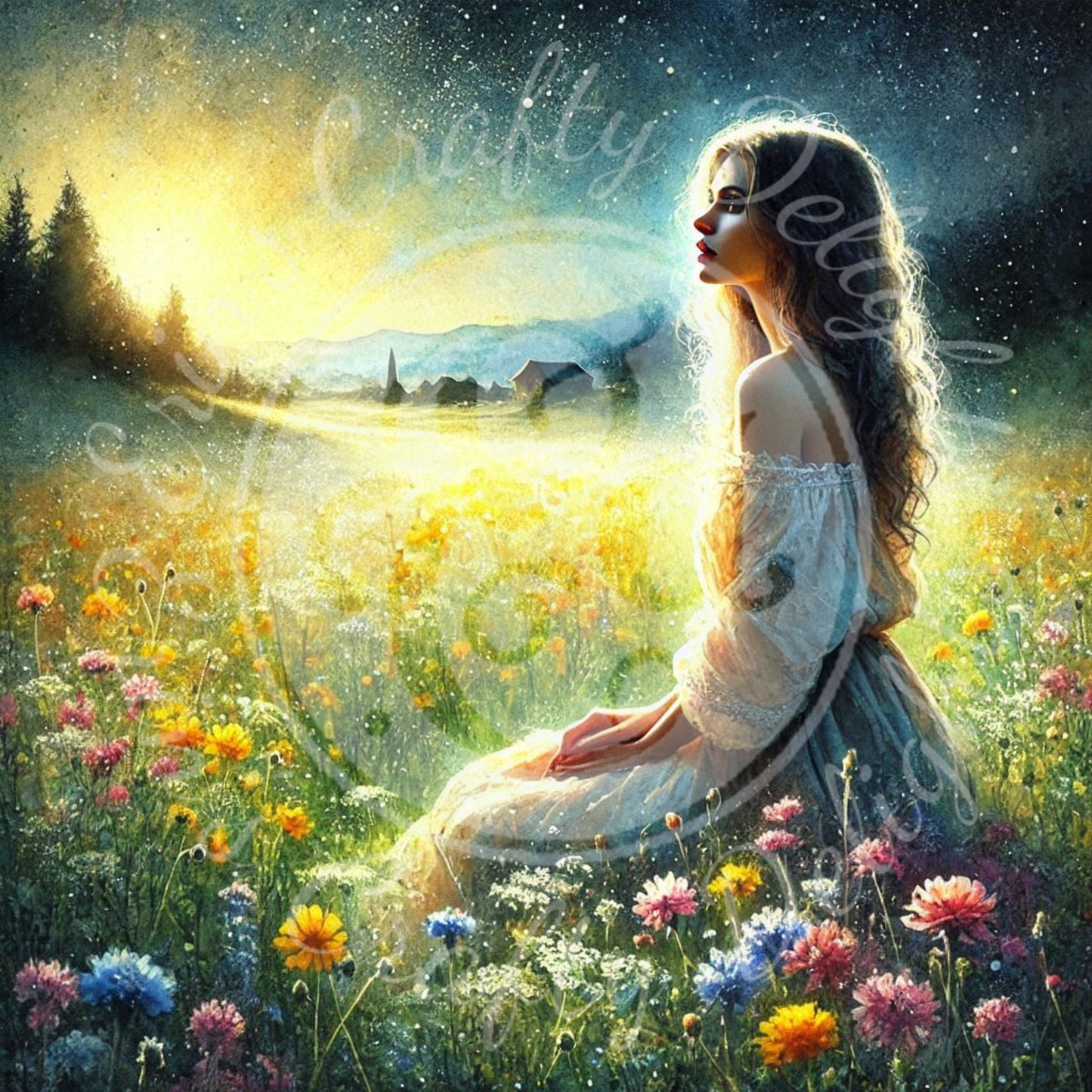 4 Woman in an Evening Field