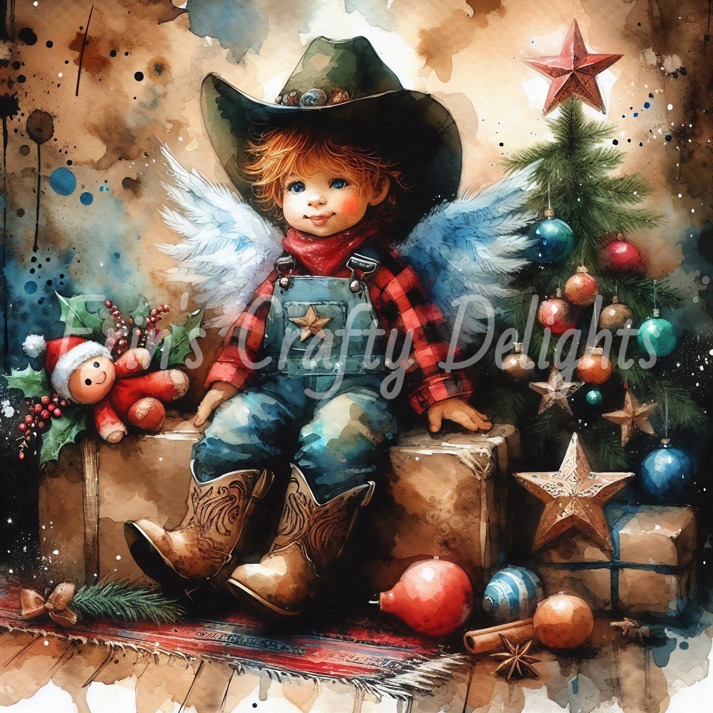 5 Sq Angel Boy 8x8 Printable