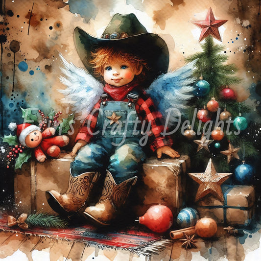 5 Sq Angel Boy 8x8 Printable