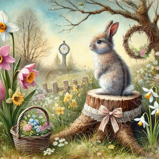 5 Bunny in the Flower Garden