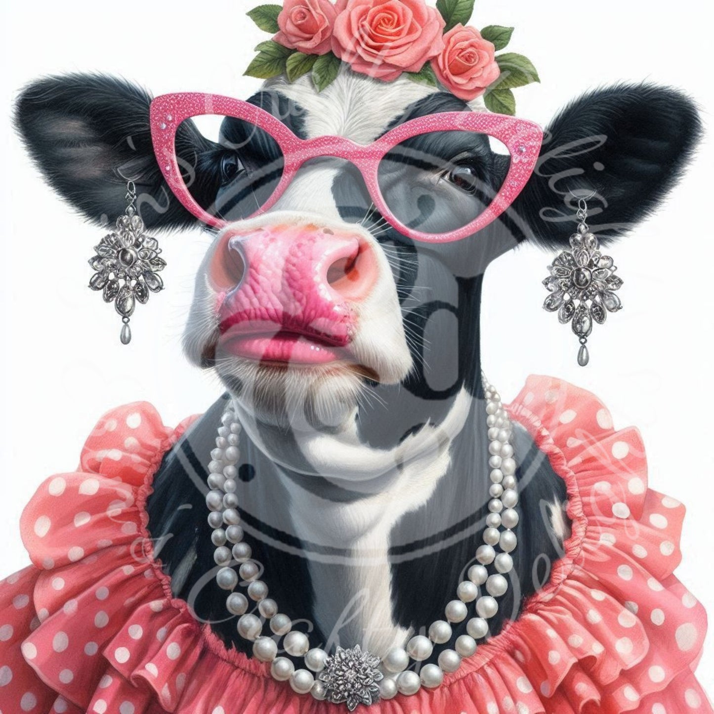 5 Sq Dressed Up Holstein Heifer