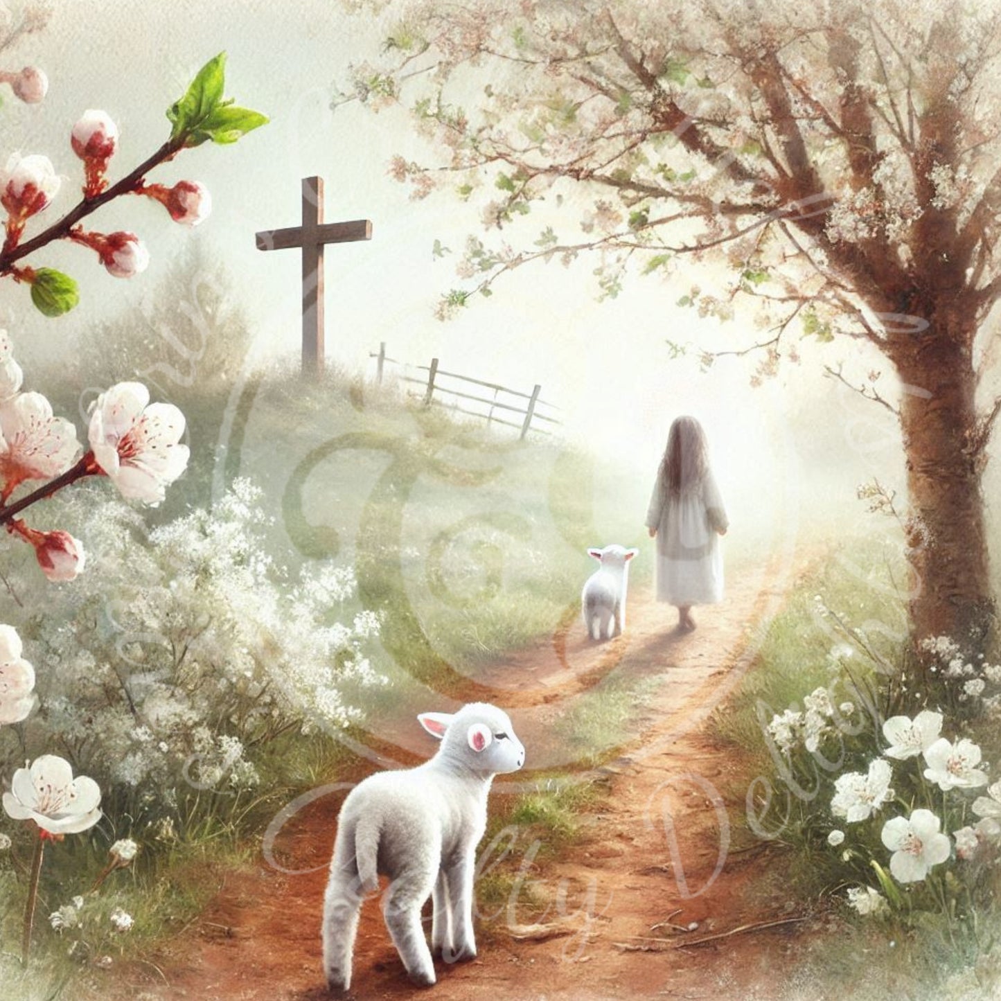 5 Girl, Lamb and Cross