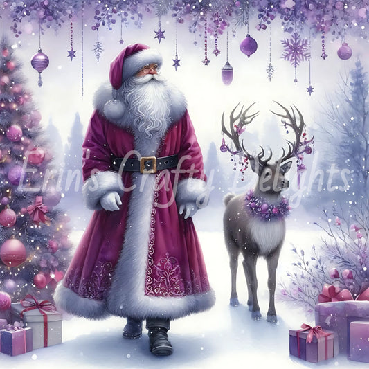 5 Purple Santa