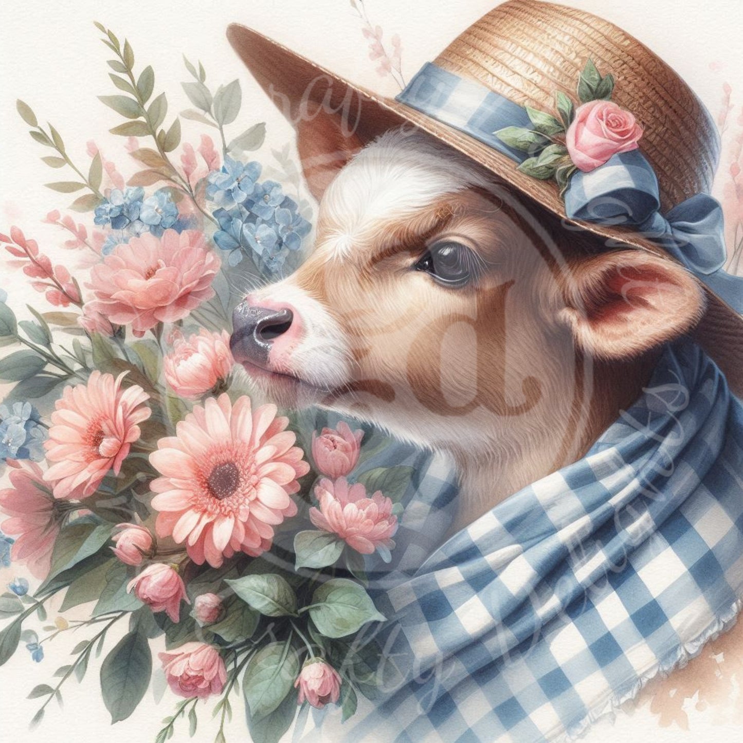 5 Spring Calf with Hat and Scarf