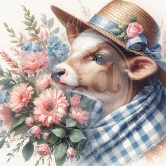 5 Spring Calf with Hat and Scarf