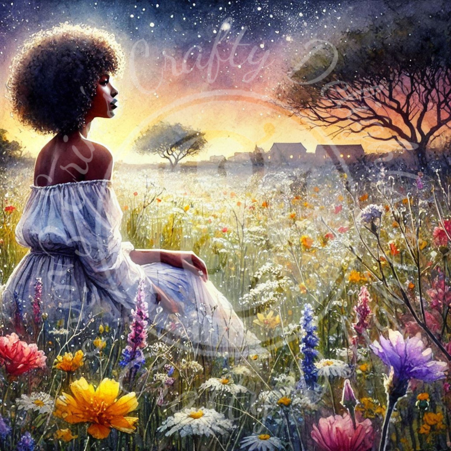 5 Woman in an Evening Field