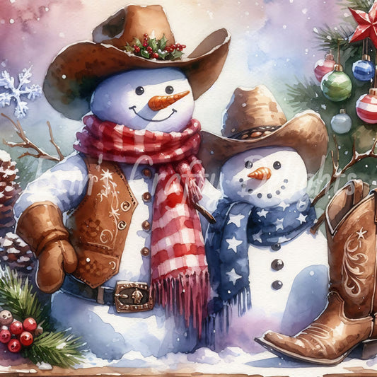6 Cowboy Snowman