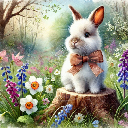 6 Bunny in the Flower Garden