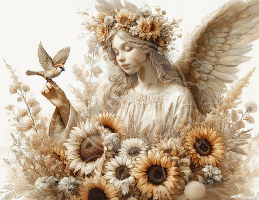 6 HMS Fall Sparrow Angel Mix Size Printable Set