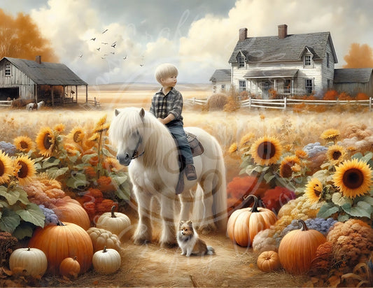 6H Fall Boy & His Pony Printable Set