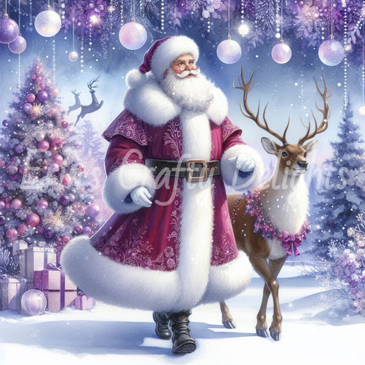 6 Purple Santa