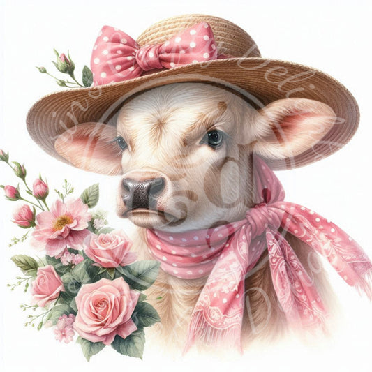 6 Spring Calf with Hat and Scarf