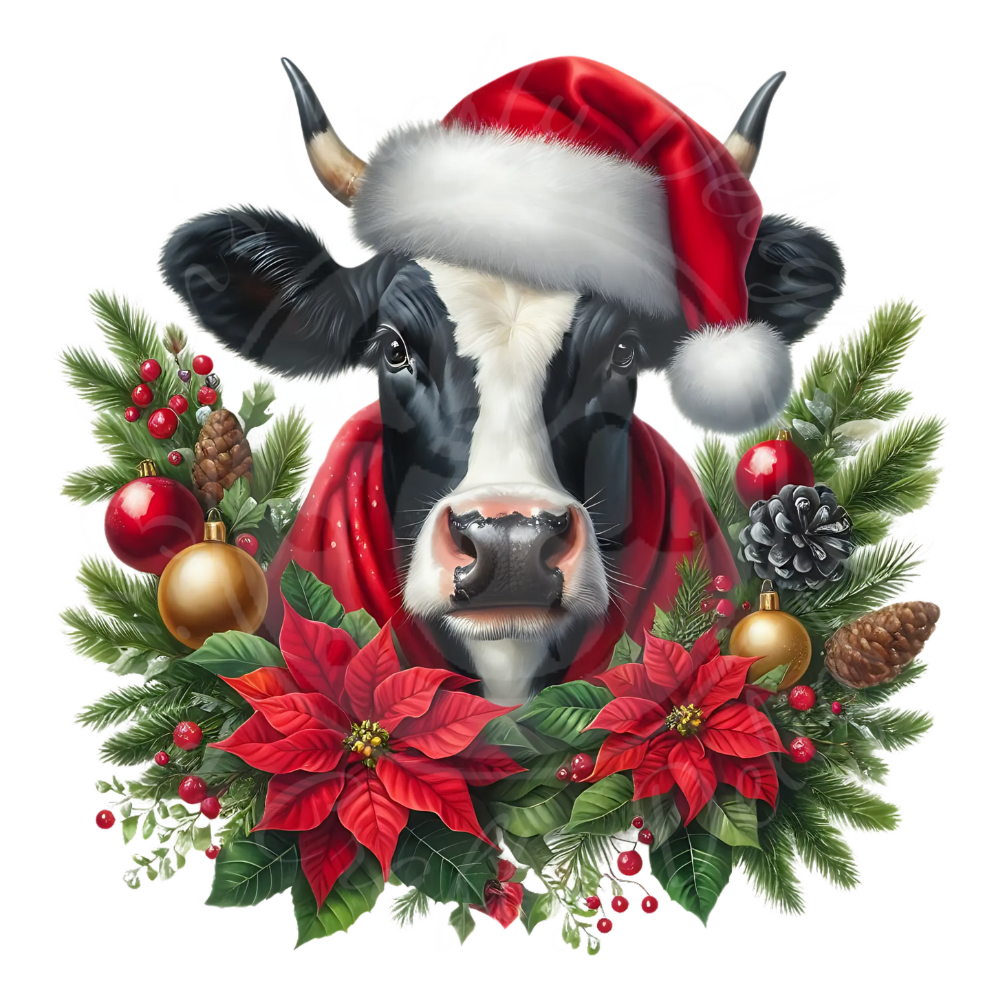 7 Christmas Holstein Cow