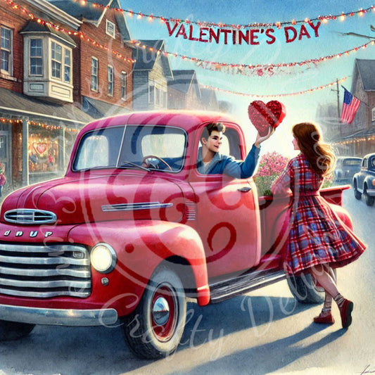 7 Couple in Love and Red Truck