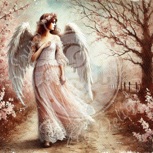 7 Sq Spring Angel 8x8 Printable