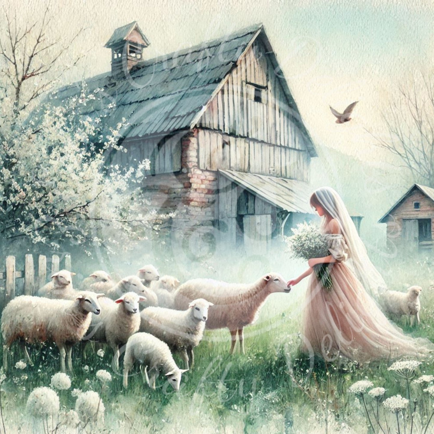 7 Spring Barnyard Scene
