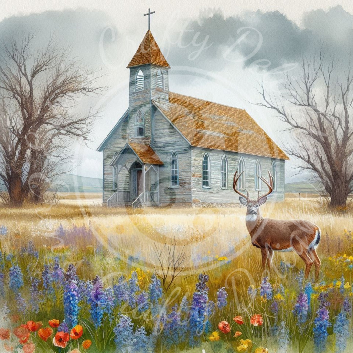 7 Spring Prairie Church and Buck