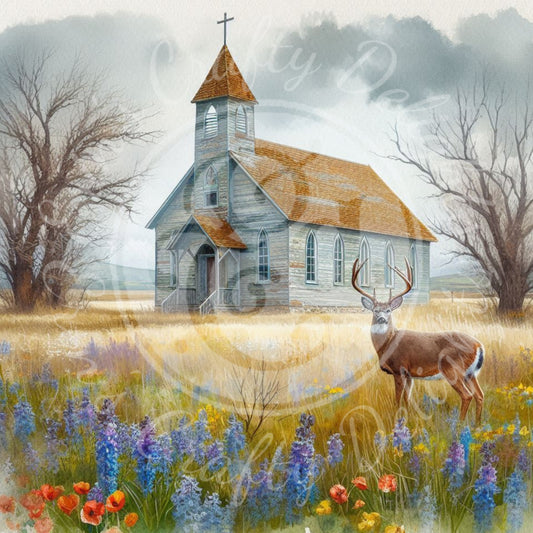 7 Spring Prairie Church and Buck