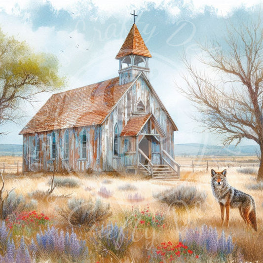 7 Spring Prairie Church and Coyote