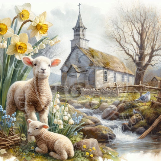7 Spring Lamb and Church