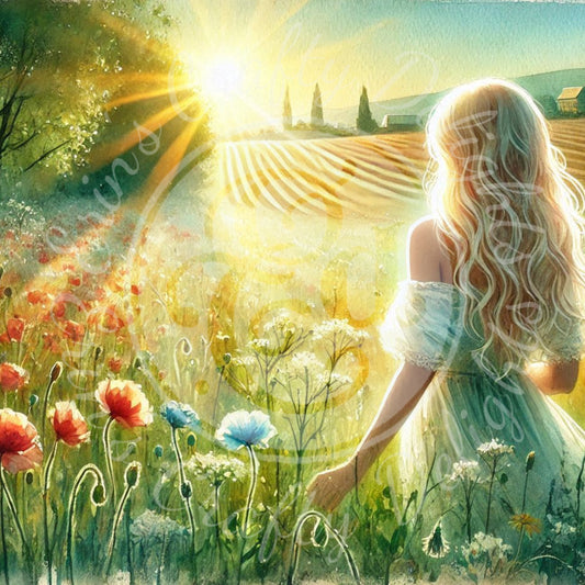 7 Woman in an Evening Field