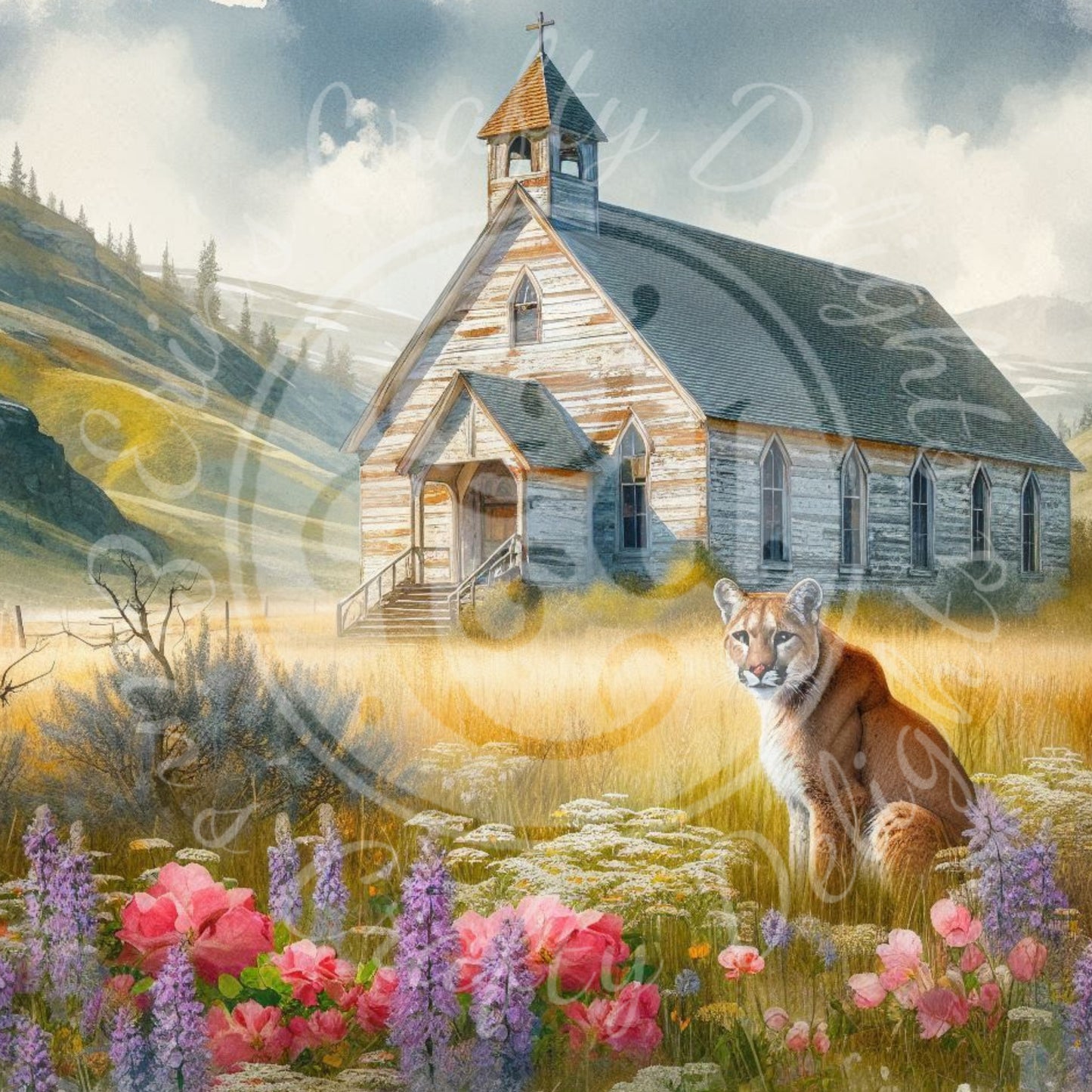 8 Spring Prairie Church and Mountain Lion