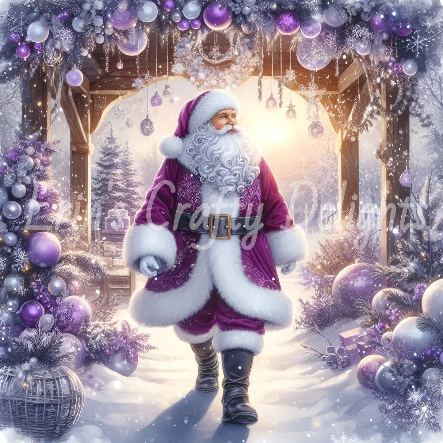 9 Purple Santa