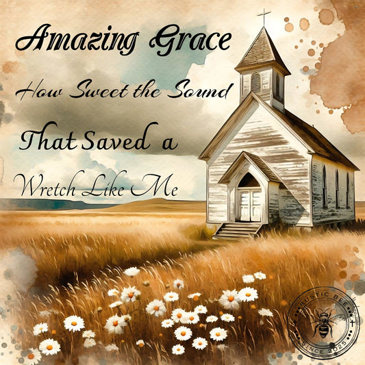 1 Sq Inspirational Amazing Grace Church 8x8" Downloadable Printable