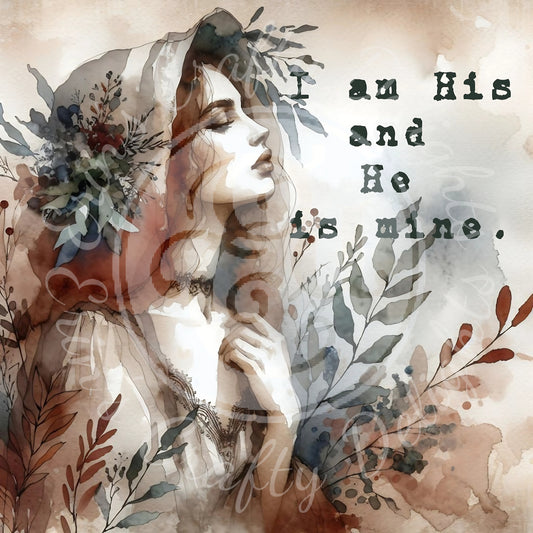 1 I am His and He is Mine 8x8" Printable