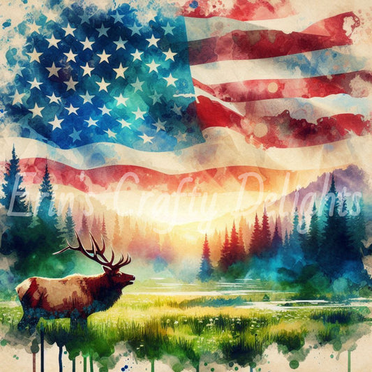 American Flag Elk 1