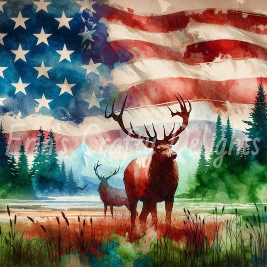 American Flag Elk 4